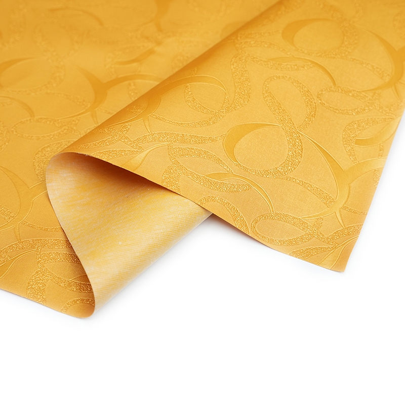 Cuero sintético de PVC amarillo para la decoración